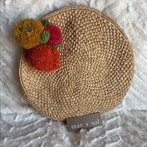 Mar Y Sol Tan Clutch with Colorful Accents